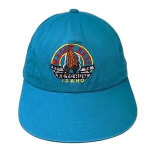 Headmaster Wagon Days Ketchum Idaho Blue Snapback Hat One Size Adjustable Cotton